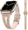 Kamita Brillante Correa Compatible con Apple Watch 42mm 44mm 45mm 46mm 49mm, Diamante Pulsera de Repuesto para Mujeres Niñas, Correas de Silicona Bling Bandas para iWatch 10 9 8 7 Ultra SE (Oro Rosa)