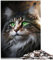 Green Eyes Maine Coon Puzzle für Erwachsene, 1000 Teile, 100% recycelter Karton, Familienaktivität, 26 x 38 cm