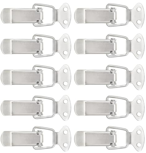 CEEYSEE 10 Stück Spannverschluss Edelstahl 72mm Kappenschloss Kipphebel-Haspenschalter Federbelasteter Verschluss für Toolbox, Safe Truhe und Boxen (YZK)