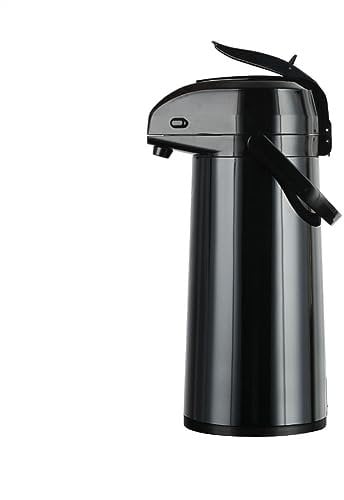 Caraffa isolata a doppia parete, caraffa sottovuot Thermos pneumatico for caffè Thermos nero Borsa for acqua calda di grande capacità da 2200 ml for casa, ufficio
