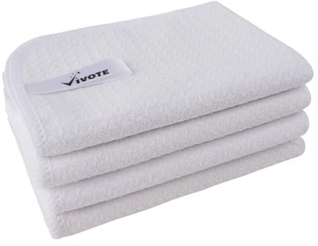VIVOTE Paños de limpieza de microfibra reutilizables para barista, paños de sublimación de transferencia de calor, paños de cocina, 30,5 x 30,5 cm, paquete de 4 unidades, color blanco
