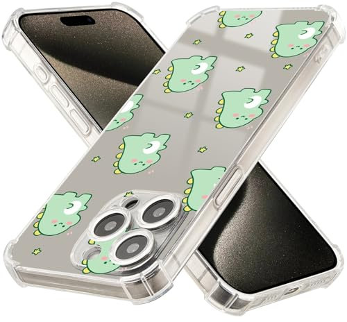 BGZDZDN Dinosaurs Case for iPhone 14 Pro Max Case,[Buffertech 6.6 ft Drop Impact] [Anti Peel Off Tech] Clear TPU Bumper Phone Case Cover Green Dinosaurs Designed for iPhone 14 Pro Max