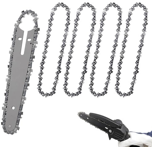 5 Stück 15,24cm Mini Kettensägenkette Ersatz für Kabellose Hand-Mini-Kettensägen, mit Ersatz-Sägekettenschiene Kleine Stahl Kettensägeblatt zum Baumschneiden (37 Antriebsglieder)