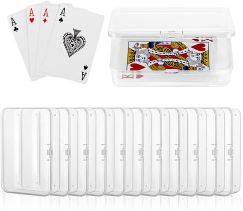 LDXDRU 16 Stück Spielkarten Box, Karten Aufbewahrungsbox Kartenbox Spielkarten Leerhülle Leere Plastikbox Spielkartenbox Aufbewahrung Organizer Box für Karten, Perlen, Schmuck