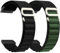 CeiBand Nylon Alpine Loop Correa Compatible con 20mm 22mm, 2 Piezas G-Hook Sport Deporte Trenzado Pulseras de Repuesto Hombre Mujer para 20mm 22mm -(20mm Negro+Negro verde)