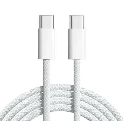SK USBC to USBC Fast Charging Cable - Compatible with iPhone 15-15 Pro, MacBook Pro 13, New Air 13, iPad Pro 12.9, Pro 11, iPad Mini 6 - Experience Fast Charging Across Your Apple Devices