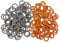 1/4 & 3/8'' Pressure Washer Quick Coulper Colored O-Rings (50+50) 100 Pack （Orange+Grey） Set Kit