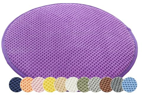 1/2er Set Rund Sitzkissen Kordsamt Rund Stuhlkissen Polster Auflage Kissen, Stuhlauflage rutschfest Sitzpolster für Haus & Garten Büro (Lila,30x30cm (1er-Pack))