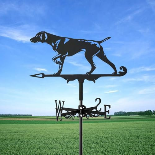 Girouette en métal sur pied pour décoration de toit, jardin, cour, pour les amoureux des chiens, cadeau, abri de jardin, maison (Foxhound)
