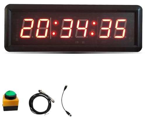 Minuterie de Gymnastique de 11,5 Pouces, Compte à rebours de défi de Jeu à 6 Chiffres avec Bouton chronomètre, Horloge Murale numérique à LED, idéale for Les Accessoires de spectacles de variétés