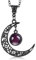 Telooco Collana Gotica in Cristallo Punk Collana con Ciondolo Luna Viola Vintage Collana Punk da Donna Nero Gotica Collana Cristallo Collana con Strega Gioielli per Halloween Natale