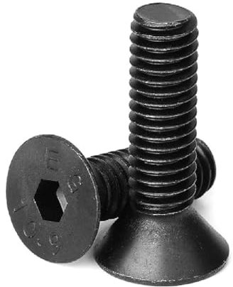 10 Stück flache Innensechskantschraube, Standard-Senkkopfschraube aus schwarzem legiertem Stahl mit Innensechskant, 10 Stück, 1/4-20x3/4