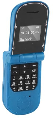 VBESTLIFE Kleinstes Flip-Handy, J30 Tiny Flip Phone GSM 2G 3G 4G SIM-Karte Nachrichten Blacklist Entsperrt BT für für mit Klarem Sound (Blue)