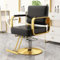 Generisch Stuhl für den Friseursalon,Friseur,Friseursalon-Stuhl, Drehstuhl mit Armlehnen, verstellbar, drehbar, schwarz Gold