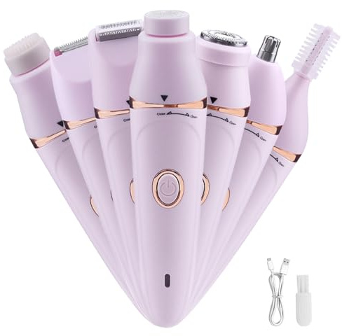 Mini Epilierer Für Frauen, Alles in Einem Epilierer Damen Gesicht, Kabelloser Rasierer Damen Mit LED-Licht Wasserdicht Nach IPX5, Epiliergeräte & Zubehör Für Gesicht, Achselhöhle, Bein, Arme (D)