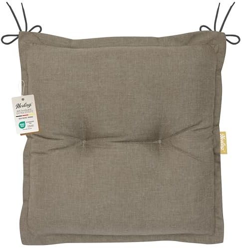 Herlag Gartenstuhlauflage Hocker AVA Sun-Guard 50x50x9cm | Extra Dickes Hockerkissen 9 cm für Fußhocker | Stuhlkissen für Gartenhocker mit Deluxe-Komfort | Öko Tex 100 | 1 Polster | Taupe