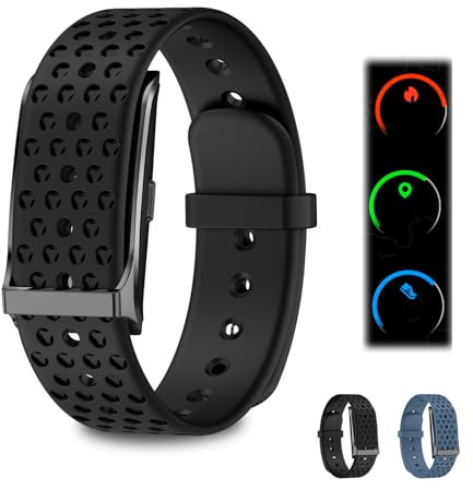 Pulsera multifuncional para rastreador de fitness sin pantalla, resistente al agua, carga magnética, reloj inteligente, pulsómetro, 127 modos diferentes de deporte (color de la correa del reloj*2)
