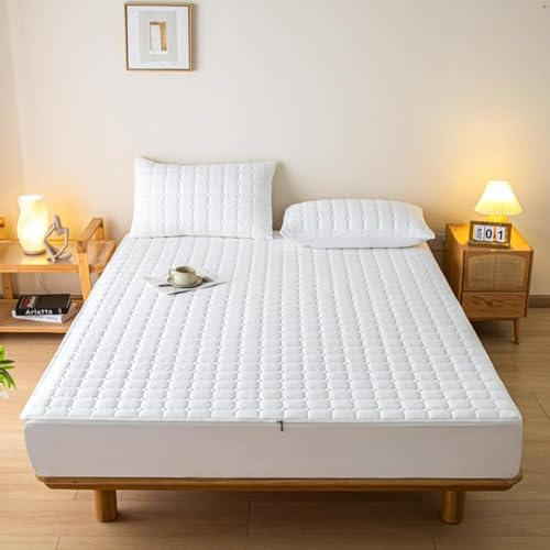 MCBHSH Coprimaterassi con Cerniera, Materassi matrimoniali/Singoli, Protezioni per materassi, Coprimaterassi trapuntati-A-160×190+20cm