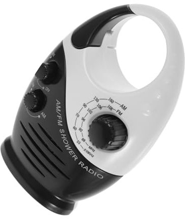 Angoily Wasserdichtes Duschradio Tragbares Badezimmerradio Kleines Radio Wasserdichtes Radio Für Zuhause Büro Etc Mit Griff Für Duschkopf Oder Haken