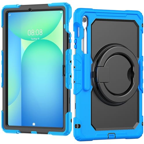 Custodia per Tablet PC Custodia in TPU antiurto resistente compatibile con Samsung Galaxy Tab S10 FE Plus 13.1 pollici SM-X620/X626B 2025 for bambini, supporto con maniglia girevole a 360 gradi con pr