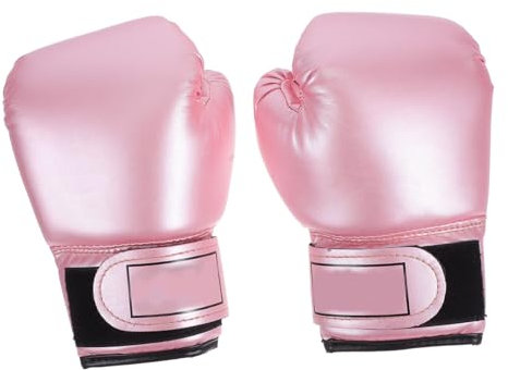 Toyvian 1paire Gants De Boxe Garçon Fille PU Gants Entraînement Respirants Design Unique Parfaits pour Kickboxing Et Arts Martiaux Couleur Rose