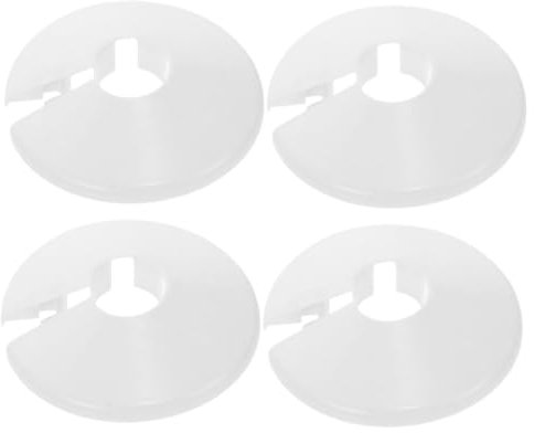 SHINEOFI 4 Pièces Couvercles de Tuyau de Plomberie Cache Plomberie Rond pour Robinet et Évier Discret et Durable Blanc pour Résidentiel et Commercial