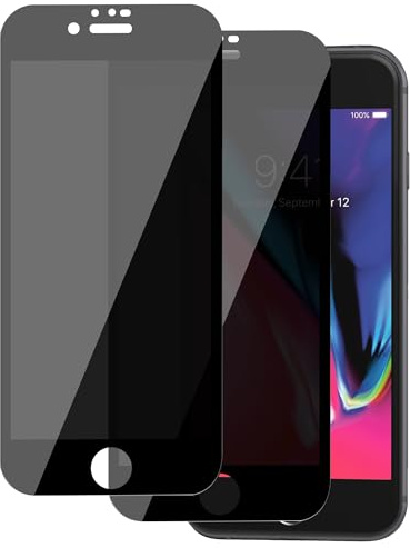 ICESPRING für Panzerglas für iPhone 6/6s/7/8/SE Blickschutz, 2 Stück Anti-Spy Panzerfolie für iPhone 6 Folie, 9H Härte Sichtschutzfolie für iPhone 8 Panzer Schutz Glas