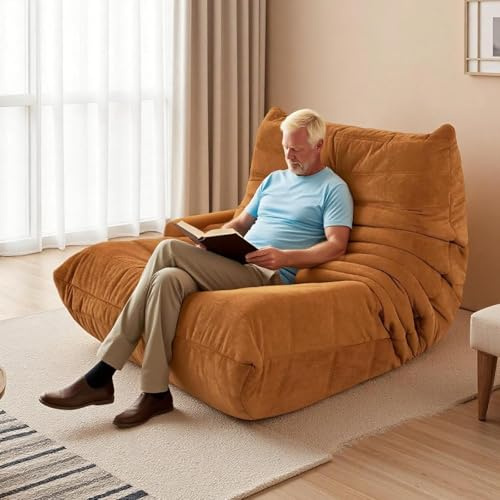 Mavdecll Togo Fireside Lounge Chair, Ecksofa Sitzsack Stuhl, Lazy Floor Couch, High Rebound Schwamm & Weiches Wildleder Material, Ergonomisches Design, Für Wohnzimmer, Schlafzimmer, Büro