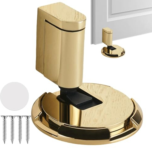 Gacqpli Fermaporta meccanico, Fermaporta meccanico - esterno resistente e antivento - Serratura per porta senza foratura in altezza regolabile in lega di alluminio per la