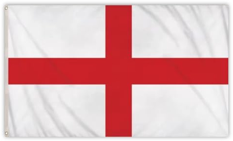 Large England Flag 5x3 FT Heavy-Duty St George’s Cross Nylon Banner with Metal Eyelets Double-Stitched St George’s Cross for Sports, Events & Outdoor Display Made in Britain