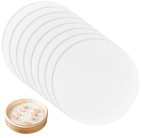 8 Stück Silikon Dämpfer Matte 28 cm Antihaft Runde Steamer Pad, Runde Silikon Dampfmatte, Wiederverwendbare Dumplings Matten, Dampfgarer Netz für Brötchen, Knödel