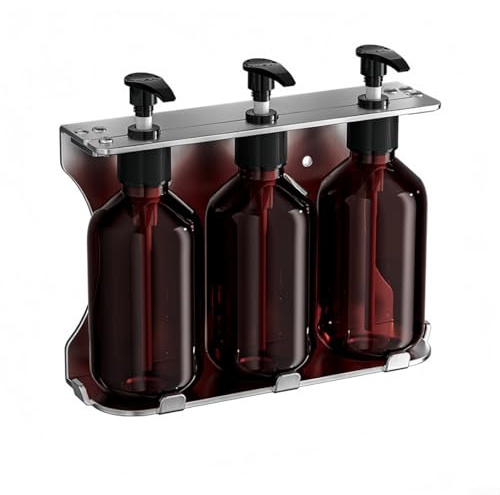 Seifenspender zur Wandmontage, manuelle Pumpflasche mit Halter für Shampoo, Duschgel, Spülseife, Körperlotion für Bad und Küche (3 Flaschen)