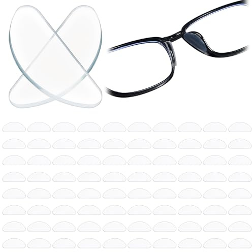 40 Pairs Adhesive Eyeglass Nose Pads, Soft Silicone Glasses Nose Pad, Non Slip Noses Pads for Glasses Accessories, Clear Glass Noses Grips for Eyeglasses Sunglasses