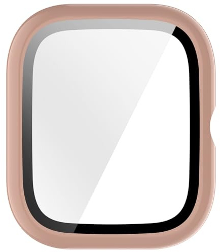 Cover per orologio in vetro temperato per smartwatch modello dedicato, custodia protettiva per smartwatch con protezione per lo schermo in vetro temperato, design antiurto, per vari modelli di orologi