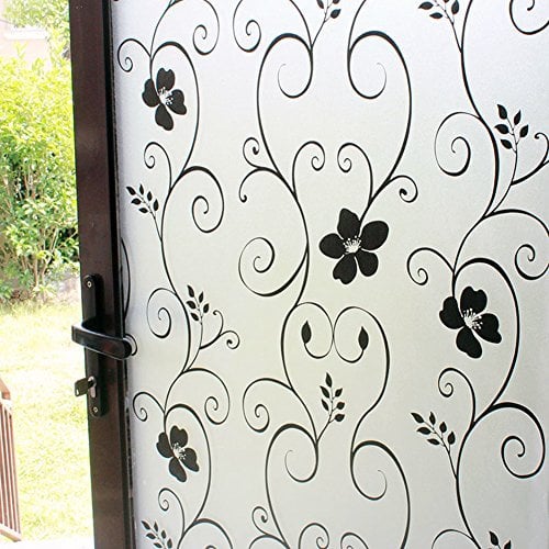 DUOFIRE DP014B Film Autocollant décoratif givré pour fenêtre - Non adhésif - sans Colle - Film électrostatique Anti-UV (90 cm x 200 cm, DP014B)