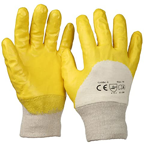 SBS® Nitrilhandschuhe gelb Größe 7 mit Strickbund 24 Paar