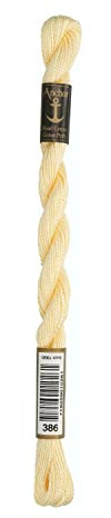 Anchor Perlgarn Stärke 5 4585000-00386 eierschale Stickgarn, 100 % Baumwolle, 5g Strängchen