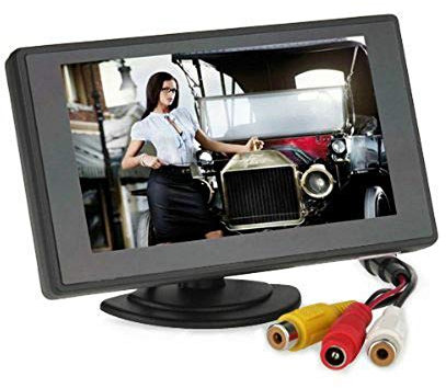 BW 4.3 '' Supporto monitor TFT per auto a colori Risoluzione 480 x 272 e monitor sistema retrovisore auto, Mini monitor per auto/automobile