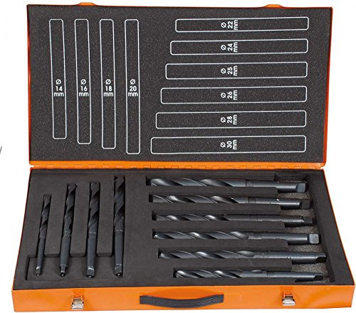 Projahn DIN 345 Bohrer in Stahlblechkoffer Durchmesser 14-16-18-20-22-24-25-26-28-30 mm 10teilig 60720