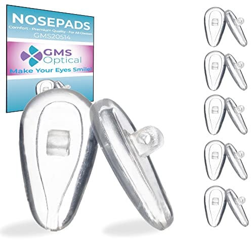 5 Pairs Very Soft Air Chamber Silicone Screw in Nose Pads Nosepads for Sensitive Skin