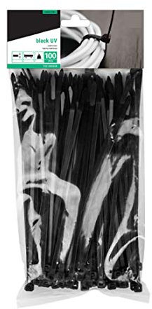 Arbeitsbedarf24 1000 STK.Profi Kabelbinder schwarz UV-beständig 4,8 x 370mm Nylon Industriequalitat Kabelstrapse Strapse Binder Verbinder