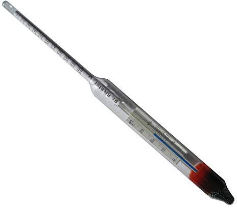Dr. Richter Bierspindel mit Thermometer 0-20° Plato Würzespindel Stammwürze