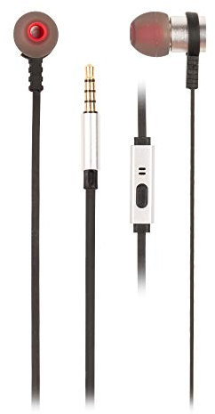 NGS Cross Rally Silver- Auriculares Metálicos, Cable Plano de 120 cm, Tecnología Voice Assistant, Conexión Jack 3,5 mm, 20 Hz, Color Plateado