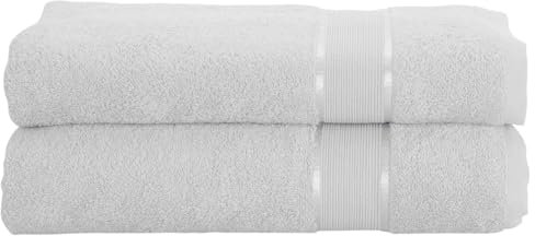 Mixibaby 2er Set Gästetuch Handtuch Duschtuch Badetuch Saunatuch Frottee Baumwolle 500gsm, Größe:Badetuch 100x150cm, Farbe:Weiss