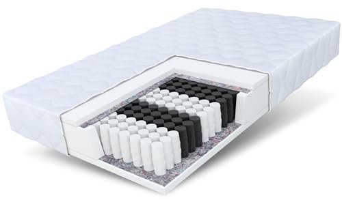 FDM Matratze 180x200 cm Härtegrad H3 Höhe 16 cm Taschenfederkernmatratze Polyurethan-Schaum 7 Komfortzonen mit Hypoallergenem Waschbarem Premium-Bezug Oeko-Tex Medic