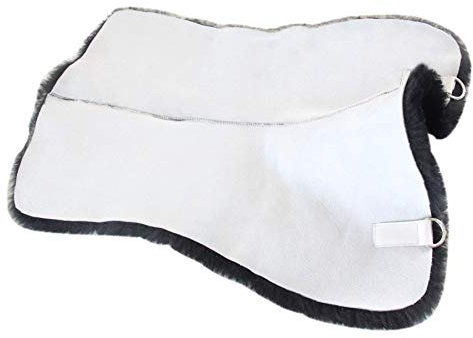 Merauno® Lammwolle Sattelunterlage, aus Qualitäts Merino Lammwolle, für Schabracke, Satteldecke, Sattelpad, Druckentlastung und Klimatisierung. (M(67cm), Schwarz)