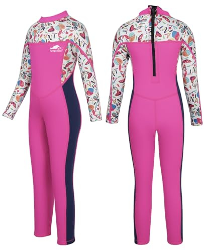 Gogokids Traje de Neopreno para Niñas - Niños Traje de Baño, Rash Guard Ropa de Natación Una Pieza 2.5mm Neopreno Traje de Buceo Manga Larga UV 50+, XXL