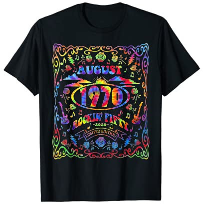 Live Music Festival Hippie August 1970 50. Geburtstag Krawatte Dye T-Shirt