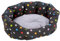 Baroni Home Hundebett aus Stoff, Größe L, weiches rundes Hundematte für Hunde und Katzen, bequem, für Schlafzimmer Wohnzimmer Flur, waschbar (50x65 cm, Grau mit Sternen)