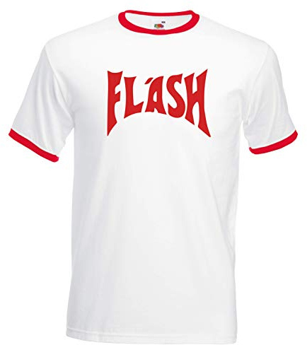 Willow Gifts - Flash Lightning Bolt T-Shirt - Men's Retro 80's Comic Movie Merch Gift Christmas 100% Combed Cotton High-Density Extreme Comfort
